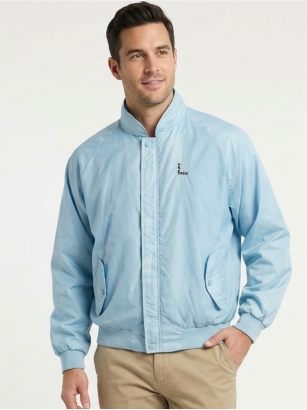 VTG PGA Tour Golf Jacket XL Sky Blue Windbreaker Harrington Bomber Retro Gorpcor